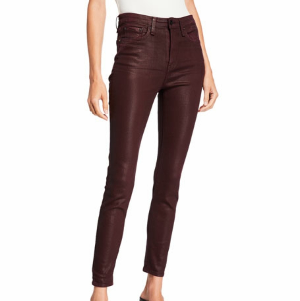 Express Coated Denim High Rise Ankle Jeans